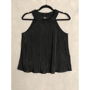 DKNY Pleated Top Halter Black Women's XS NEW